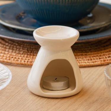 Imagem de Difusor para Óleos Essenciais com Vela 8cm x 8,5cm Branco - Lyor