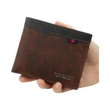 Imagem de Carteira Masculina Bifold Curta 2025: Moderna, Minimalista, Casual, Co