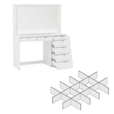 Imagem de Penteadeira Ditália 7 Gavetas 2divisórias Kit Luz Camarim - DITÁLIA MÓ