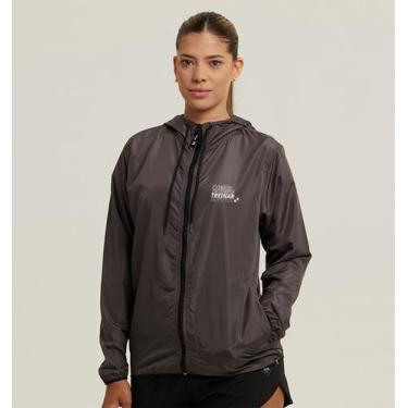 Imagem de Jaqueta Corta Vento Academia Feminino WSS Brasil Gym Rotina, Cinza, M