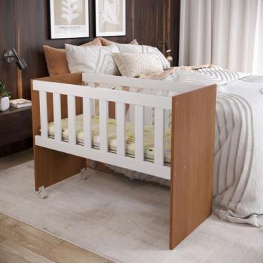 Imagem de Mini Berço Cama Chiqueirinho Baby Com Colchão Quarto Infantil 2 em 1 B