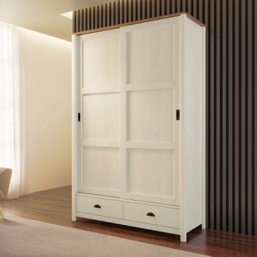 Imagem de Guarda-Roupa Topázio 2 Portas de Correr Branco/Freijó Madeira Pinus - Finestra