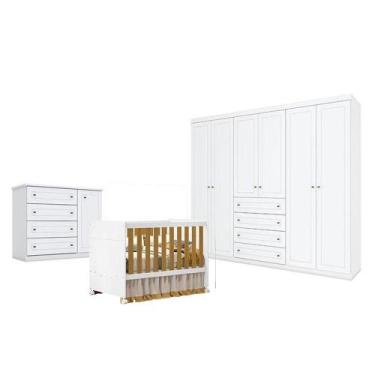 Imagem de Quarto De Bebê Americano 6 Portas Com Berço Americano Katatau Branco A