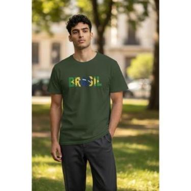 Imagem de Camiseta Masculina Básica Dia a Dia Brasil Copa 2026 Jogos do P ao G1-Masculino