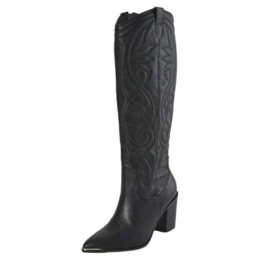 Imagem de Bota Feminina Salto Alto Bloco Elegancia Country Via Marte