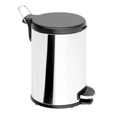 Imagem de Lixeira Banheiro 6l Preta Inox 31x21x21cm Pedal