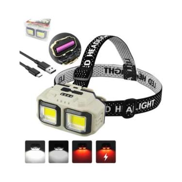 Imagem de Lanterna De Cabeça Super Brilhante 1000LM Recarregável USB-C Com Modo 