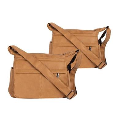Imagem de Kit Conjunto 2 Bolsa Média Transversal / Ombro Regulável Feminina Casu