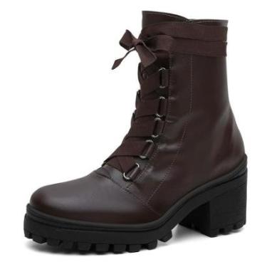 Imagem de Bota Feminina Cano Alto Tratorada Salto Bloco Dia a Dia-Feminino