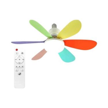 Imagem de Ventilador De Teto LED 30W Com Luz E27, Controle Remoto E Dimerização 