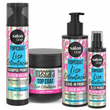 Imagem de Kit Salon Line Top Coat Sh+Masc+Leave-in+Oleo