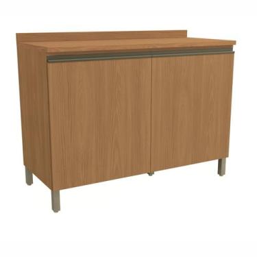 Imagem de Armário de Cozinha Balcão de Pia 1,20m com Tampo Liso e Pés Maxxi Cane