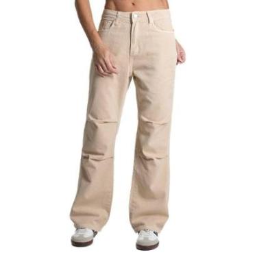 Imagem de Calça Sarja Sawary Reta - 282131 - bege 36-Feminino