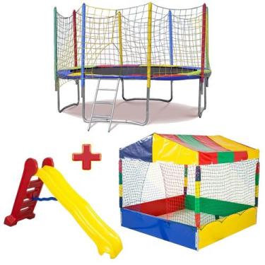 Imagem de Cama Elástica Pula Pula 3,05m Resistente Piscina de Bolinhas 1,50m Esc