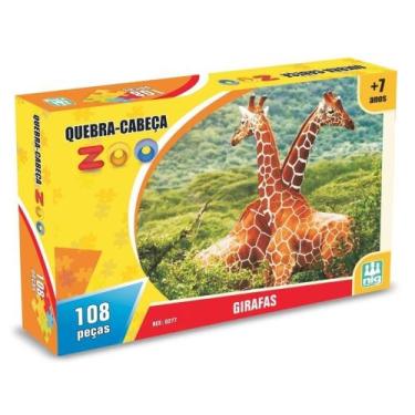 Imagem de Quebra Cabeça De Girafa Com 108 Peças Infantil Educativo Animais Coord