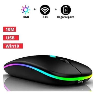 Imagem de Mouse Sem Fio Home Office Led RGB 2.4ghz Recarregável - Veibo