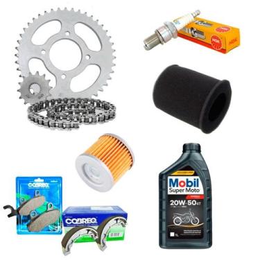 Imagem de kit filtro ar e oleo patim e pastilha relacao intruder 125 - COBREQ