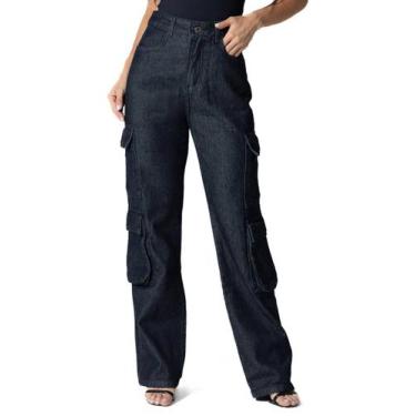 Imagem de Calça Jeans Sawary Reta Petit - 282716 - Azul escuro 38, Azul, 38