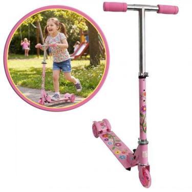 Imagem de Patinete Infantil Menino Menina Dobravel 3 Rodas Com Luzes Led Com Aju