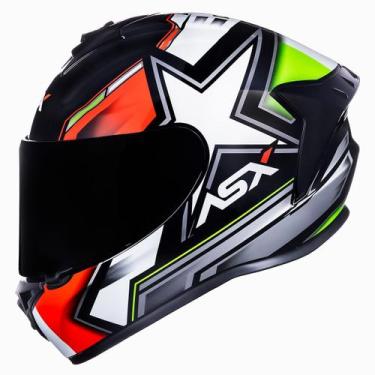 Imagem de Capacete ASX Draken Pilot Preto Vermelho e Verde - Axxis, 58