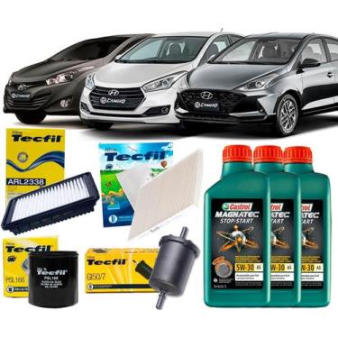 Imagem de Kit Troca De Óleo 5w30 e Filtros Hyundai Hb20 e Hb20s 1.0 12v 2012/202