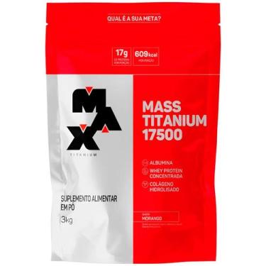 Imagem de Mass Titanium Hipercalorico Morango (3kg) Max Titanium