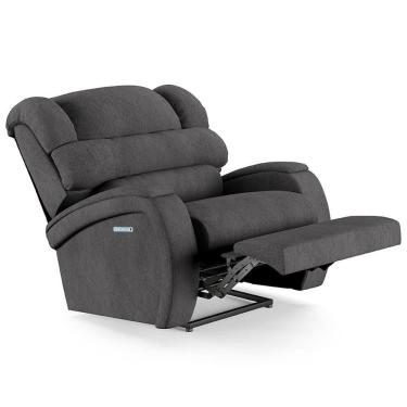 Imagem de Poltrona Do Papai Reclinável Kalie Elétrica Botão Led Fh9 Linho Grafite - Mpozenato