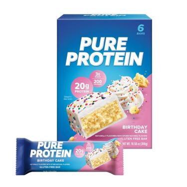 Imagem de Bolo de aniversário Protein Bars Pure Protein 50g, pacote com 6-Unissex