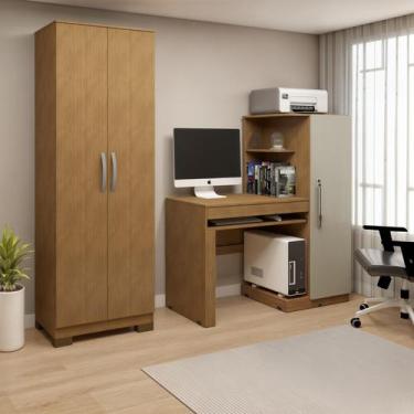 Imagem de Conjunto 2 Peças com Mesa para Computador Escrivaninha e Armário Multi