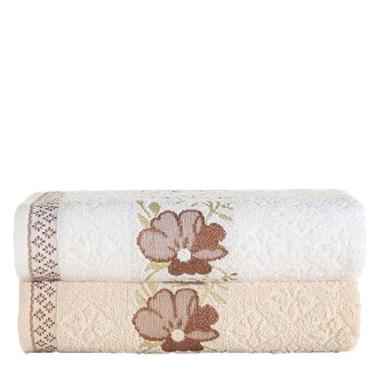 Imagem de Kit 2 Toalhas Banho Yuna Karsten, TULE / BRANCO e ROSÊ
