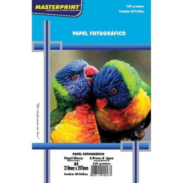 Imagem de Papel fotografico inkjet a4 glossy 150g pct.com 50 MASTERPRINT