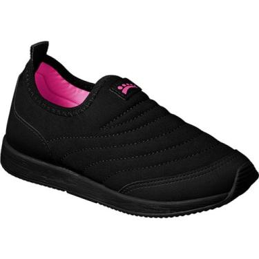 Imagem de Tênis Infantil Ortopasso Jogging Menino Menina Calce Fácil, Preto, Pin