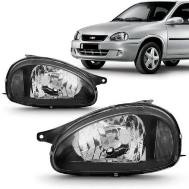 Imagem de Farol Corsa Classic 2003 2004 2005 2006 2007 2008 2009 2010 Máscara Ne