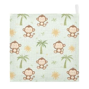Imagem de Toalhinhas para bebês vvfelixl Cute Monkey Coconut Trees 30x30cm, paco