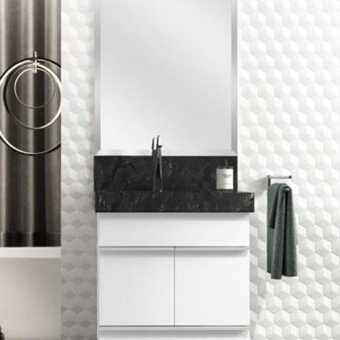 Imagem de Kit 2 Cubas Esculpidas em Porcelanato Slim para Banheiro 60cm - Blu