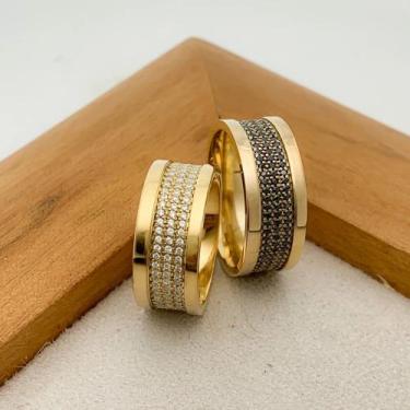 Imagem de Par de Alianças Folheada a Ouro 18k Alta Joalheria - Closet Joias, 28