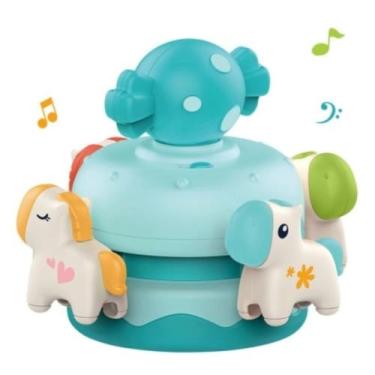 Imagem de Brinquedo Carrossel Musical Azul com Som - Fenix FBB-684A - Fenix Brin