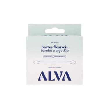 Imagem de Cotonete Alva Hastes de Bamboo e Algodão Ecológico 100un