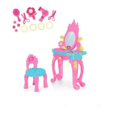 Imagem de Penteadeira Princesa Com Banquinho + Acessórios Infantil 3117 - XPLAST