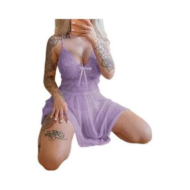 Imagem de Nova Camisola Feminina Sensual de Renda Transparente, Lingerie e Roupa