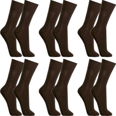 Imagem de Kit 6 Pares Meias Lupo Social Masculina Algodão Cano Alto Longo Atacad