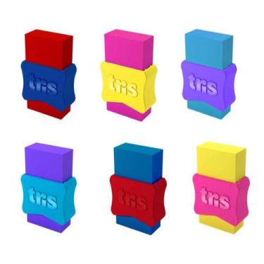 Imagem de Borracha Plastica School Neon - Com Capa - Tris -, Azul Claro
