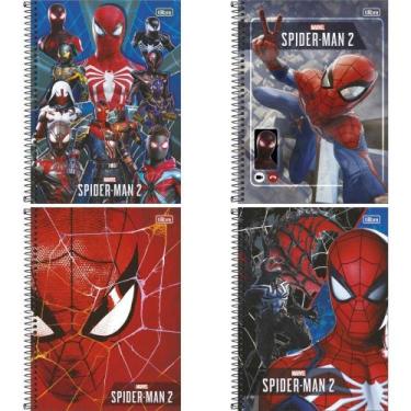 Imagem de Caderno 01X1 Capa Dura SPIDER-MAN Game 80 Folhas - Pacote com 4 - Tili
