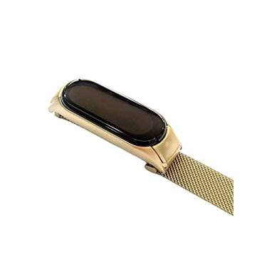 Imagem de Pulseira Metal Aço Magnética Para Mi Band 5 - Bella Net (Champagne)