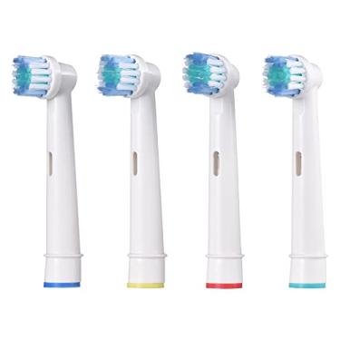 Imagem de KKcare 4 unidades de cabeça de escova de dentes elétrica compatível com escova de dentes elétrica o-ral B escova de dentes de reposição para cabeças de escova de cuidado de goma sensível