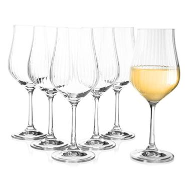Imagem de 06 Taças Tulipa Optic para Vinho Branco em Cristal Titanium 350mL - Bohemia