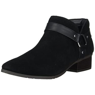 Imagem de Kenneth Cole REACTION Bota feminina de cano curto com arnês lateral, Preto, 5.5