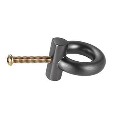 Imagem de 1 conjunto de moda lidar com ouro brilhante/preto/cinza puxar liga sólida botão simples estilo único furo 96/128 / 192mm porta gaveta de gaveta YYDFPIIA (Color : Grey Single Hole)