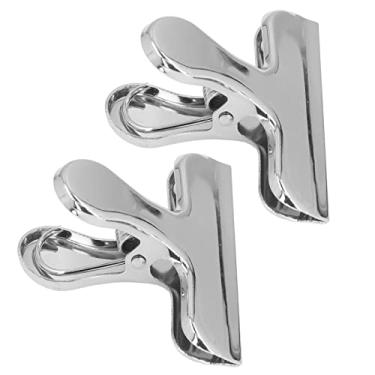 Imagem de Clipes de bolsa, clipes de Bulldog de força forte Superfície brilhante segura e conveniente Metal premium para fotos para papéis para mapas(Pasta de prata)