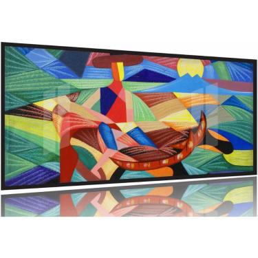 Imagem de Quadro Decorativo Formas Canoa 130x60 Moldura Preta 2x2
